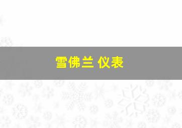 雪佛兰 仪表